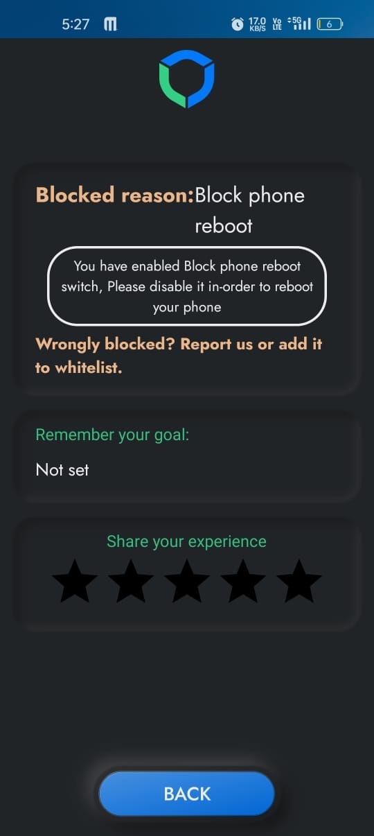 Blocked Phone reboot success