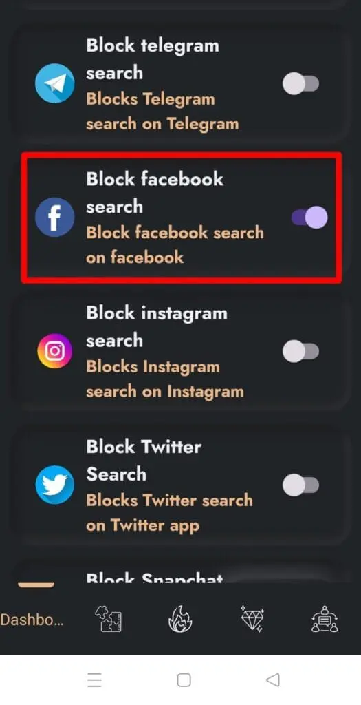 block facebook search