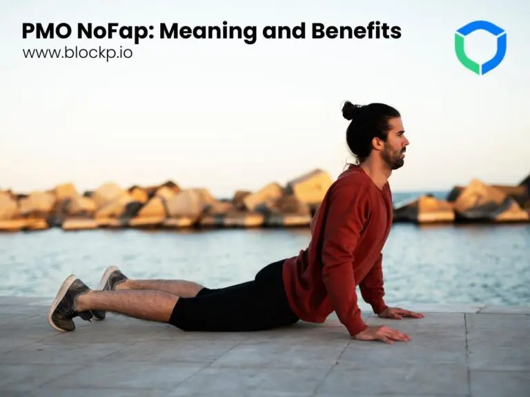 "Create a wide, modern, and motivational feature image for a blog titled 'PMO NoFap: Meaning and Benefits'. The design should be clean, realistic, and inspiring. Show a confident and fit man standing strong, symbolizing energy, discipline, and transformation. Add subtle glowing effects around the brain or body to represent mental clarity and vitality. Use bright, uplifting colors (blue, white, gold) to give a positive, powerful vibe. Place the text clearly at the top: 'PMO NoFap: Meaning and Benefits' in bold, modern typography, making it easy to read on a blog banner."