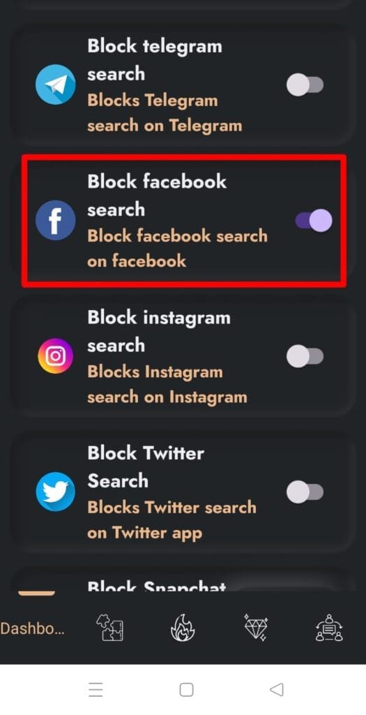 block facebook search
